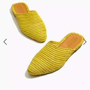 Artemis Design Co. Raffia Babouche  Mules Yellow Exclusive Madewell Size 8